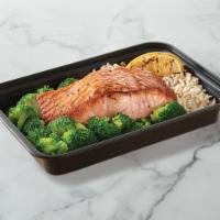 Simple Salmon · Brown rice, broccoli, salmon, and fresh lemon. (400 cal) 33g Protein	22g Carb	20g Fat		5g Fi...
