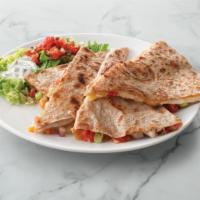 Chipotle Chicken Quesadilla · Chicken, 3-cheese blend, pico de gallo, green onion, and chipotle ranch in a wheat tortilla....