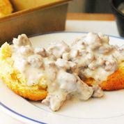 Biscuits and Gravy · Fresh baked biscuits smothered with our own sausage gravy served with home fries. Add 2 eggs...