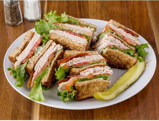 Triple Decker Sandwich · Turkey, bacon, lettuce, tomato, and mayo on toasted wheat bread.
