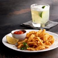 Calamari · Premium calamari steak strips, lightly breaded and fried. Served with cocktail sauce