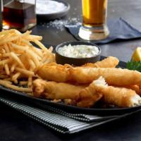 Fish ＆ Chips · Beer battered fish fillets served with tartar sauce and french fries