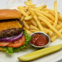 Mccormick's Cheeseburger · Cheddar Cheese / Lettuce / Tomato / Onion / French Fries