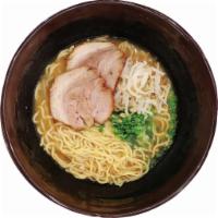 Miso Ramen · Japanese style ramen.
Original Miso broth; pork chashu, miso (bean paste), garlic,  bean spr...