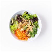 Rice Bowl · Your choice of rice, protein and sauce, with mesclun, pickled carrots & daikon, cilantro, sc...