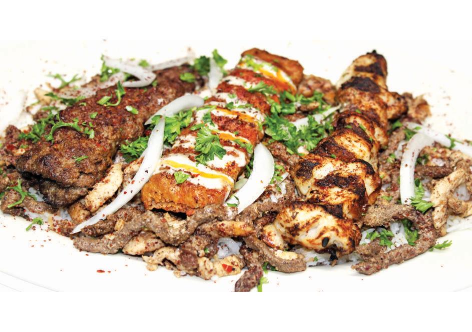 Mix Meat Grill On Dunya Salad · Mix shawarma, mix kabab and chicken shish kabab over Dunya salad. comes with slice pita bread