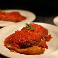 Chicken Sorrento · Breaded chicken layered with ricotta cheese, eggplant, fresh herbs, house marinara, side pas...