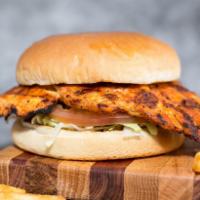 Lemon Chicken · Served with Chicken lettuce tomato and Pickles