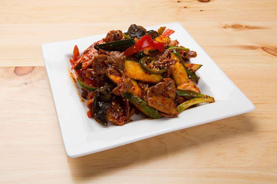 Jaeyuk Bokum · Spicy stir-fried pork and vegetables.