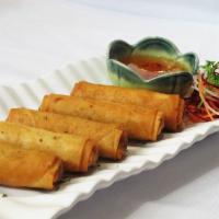 CRISPY SPRING ROLLS (4) · Mixed vegetable fried egg rolls. (No alternations is possible)