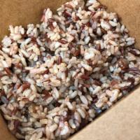 SIDE BROWN RICE · 8oz Steamed mixed brown rice; Jasmine Brown Short Grain, Jasmine Brown Long Grain and Red Ca...
