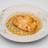 Chicken French Florentine · Egg battered chicken breast sauteed in our signature French sauce served over a bed of escar...