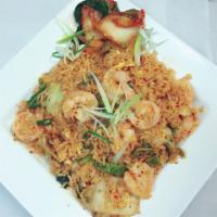 Kimchee Shrimp Fried Rice · Hot and spicy.