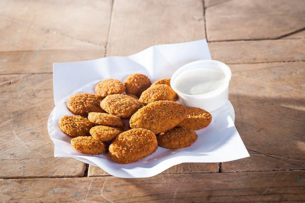 Breaded Zucchini · Thick slices of fresh zucchini, coated with a seasoned breading, deep fried and served with your choice of dipping sauce.