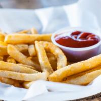 Fries · Crispy fries, lightly seasoned, cooked to a golden brown