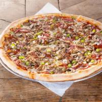 Mama's Original Pizza · Pepperoni, sausage, ham, bell pepper, mushroom and onion.