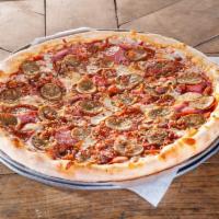 Meat Lovers Pizza · Pepperoni, sausage, bacon, ham.