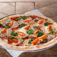 Margherita Pizza · Mama's take on an Italian classic our rich pizza sauce, roasted garlic, marinated and pan-fr...