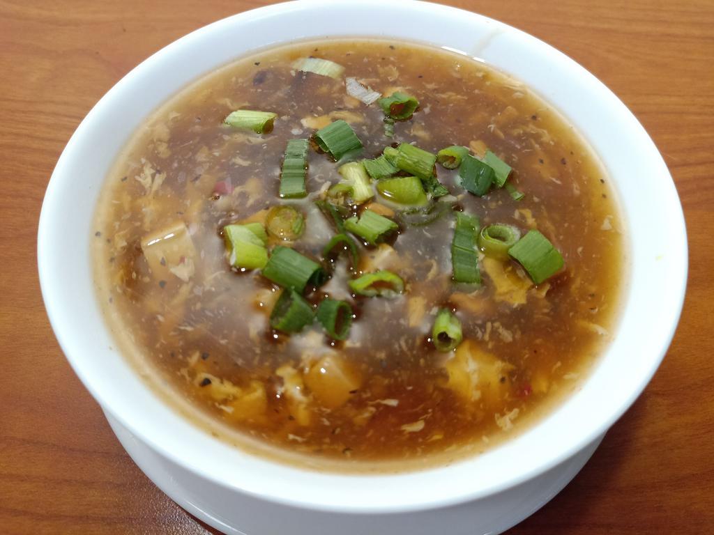 Hot and Sour Soup · Chicken, tofu, egg and tree mushroom.