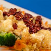 Honey Walnut Shrimp · Breaded shrimp, broccoli, lettuce and honey walnut sauce.