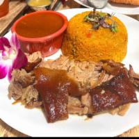 Roasted Pork/Pernil · 5 hour slow roasted pork. Served with choice of rice.