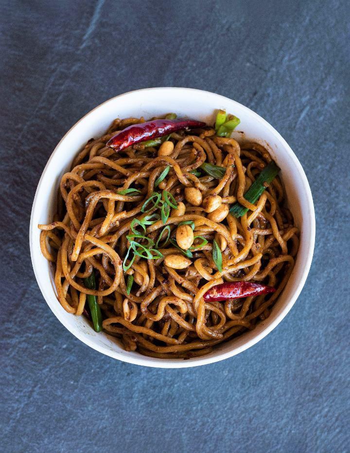 Kung Pao Noodles · Garlic, scallions, peanuts, red chili peppers, and bold flavors really put a kick on our Kung Pao Noodles.  Also available with shrimp.