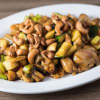 Cashew Chicken · Zucchini, celery, carrots, onions, and water chestnuts, stir-fried in our house brown sauce,...