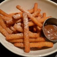 Funnel Fries · Powdered sugar, salted caramel