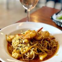 Linguini Shrimp and Scallops · Shrimp and Scallops with your choice of Alfredo, marinara, garlic and olive oil, or Cajun Sa...