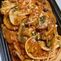 Pasta Diavolo · Spicy, tomato sauce with fresh mushrooms.