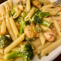 Chicken Maccheroni & Broccoli · Chicken, ziti and broccoli sauteed in garlic, oil and cheese.