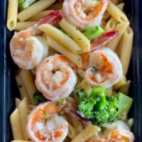 Shrimp Maccheroni & Broccoli · Shrimp,, ziti and broccoli sauteed in garlic, oil and cheese.