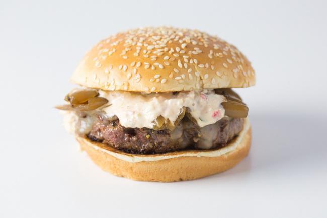 No. 1 - Farmburger · 100% Grassfed Beef Patty, Aged Tillamook White Cheddar, Caramelized Onions, FB sauce (zesty signature sauce with pickles + spices).