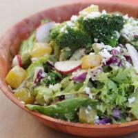 Farm Salad - Regular · Mixed greens with five-spiced yellow beets, garlic broccoli, sliced radishes, local feta che...