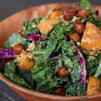 Superfood Salad - Large · Lacinato kale, crispy chickpeas, butternut squash, sunflower seeds, nutritional yeast, and g...