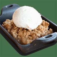 Apple Crisp · Scratch-made with Granny Smith apples, served with vanilla ice cream.