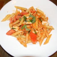 Penne a La Checca · Tomato, garlic, basil and fresh mozzerella. Dinners are served with a side of penne marinara...