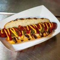 Lone Wolf Dog · Daddy Dog topped with ketchup, mustard and relish.