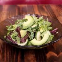 Bronx Green Machine · Hearty lettuce mix, cucumber, avocado and lemon vinaigrette. Vegan and gluten free.