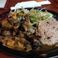 Jerk Wings Meal Entree · Cooked wing of a chicken coated in sauce or seasoning.