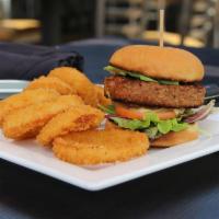 The Beyond Burger · 6 oz. vegan patty, baby greens, caramelized onions, tomatoes, avocado, garlic oil, served on...