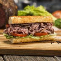 #2. Roast Beef Sandwich · Top round London broil thinly sliced.