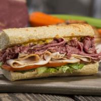 #8. Pastrami and a Turkey Sandwich · Thinly sliced lean pastrami and gourmet turkey breast.