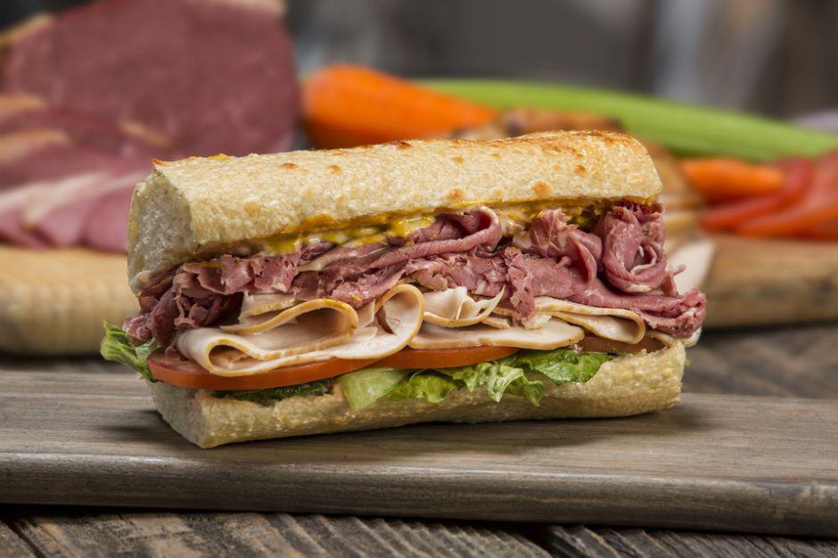 8. Pastrami and Turkey Sandwich · Thinly sliced lean pastrami and gourmet turkey breast.