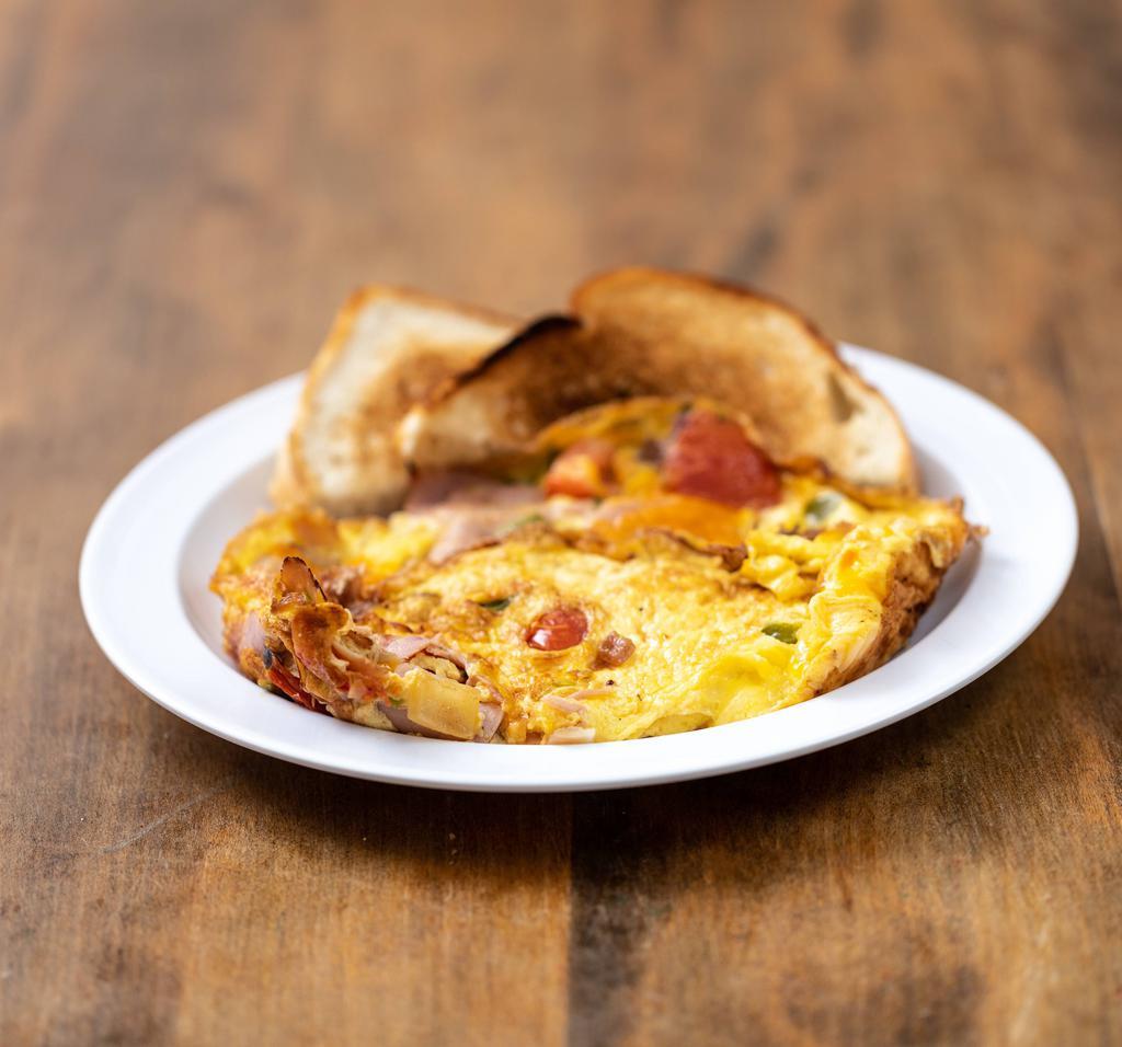 Cheese Omelette · Served with toast on the side.
