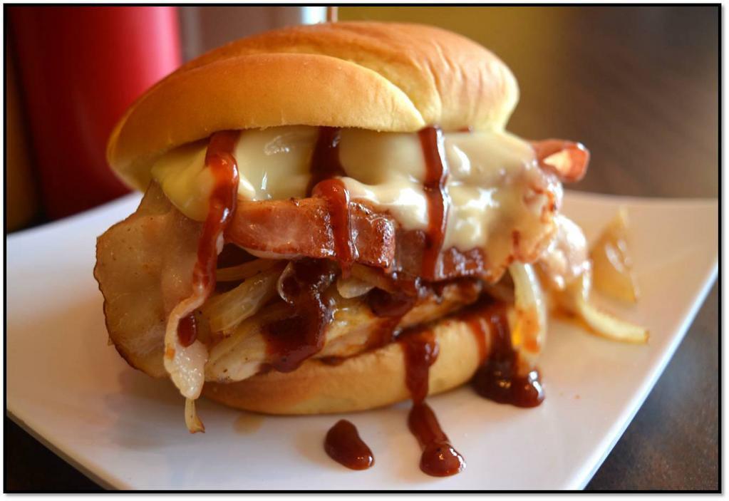 BBQ Chicken Sandwich · Grilled chicken breast top with grilled onions and BBQ sauce. Add cheese for an additional charge. Add bacon for an additional charge.