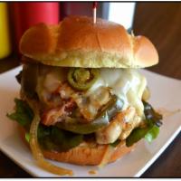 Jalapenos Chicken · Grilled chicken breast, melted pepper jack cheese on top of jalapenos and caramelized grille...