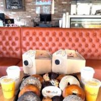 Continental Breakfast · Serves 10-12 people
Breakfast for the office or the family. 
Assortment of (8) Bagels, (4)...