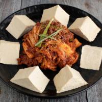 Tofu with Pork Bulgogi and Stir-fried Kimchi · 