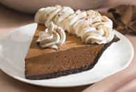 Chocolate Satin Pie · Rich chocolate fills a chocolate cookie crust, with a rim of freshly-whipped cream.